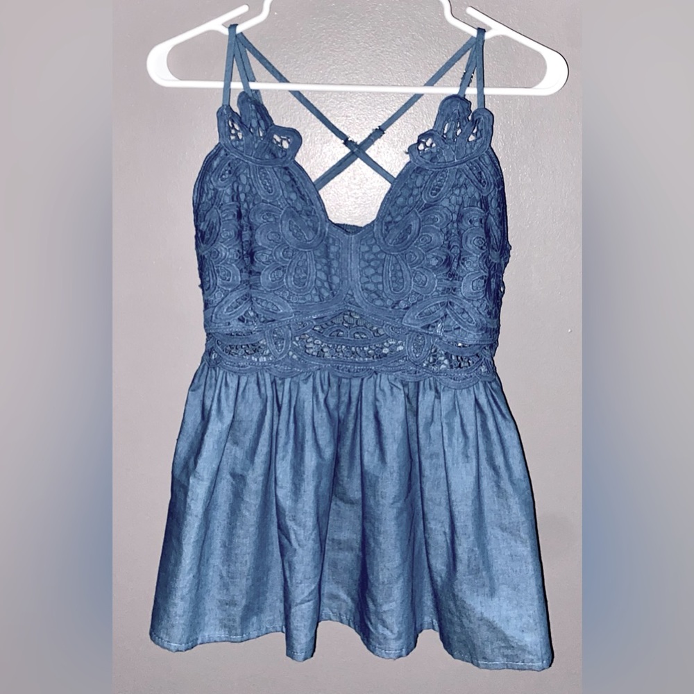 Main Strip Blue Top, Woman Size Large